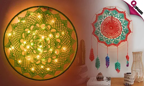 Crochet Mandala Wall Art with LED Fairy Lights!